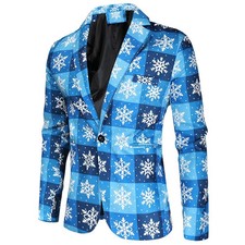 New Christmas Coat Print Jacket Men Party Suits Blazer Costume Jacket Vest Pants