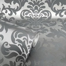 Rasch Platina Damask Silver Quality Wallpaper 275789 Clearance Sale