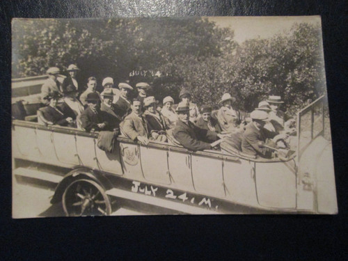Postcard charabanc filled - postcard, "charabanc