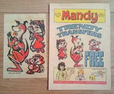 MANDY COMIC #302 WITH REPRO FREE GIFT TRENDY TRANSFERS 28th OCTOBER 1972