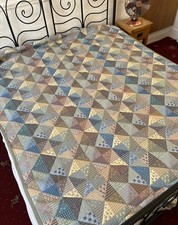 Vintage Patchwork Quilted Bedspread Throw 106 X 70"