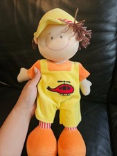 Russ Jacques Boy Doll Plush Helicopter Overalls Baseball Cap NEW 10"