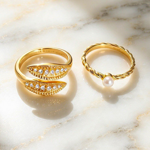 Gold white tone - &, gold-tone