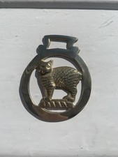 Horse Brass Ornament Manx Cat