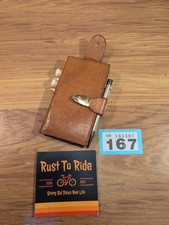 Vintage Golf Tees Score Card Holder With Mechanical Pencil, Leather Viking #167