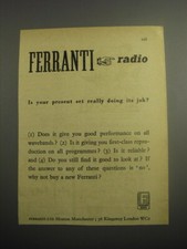 1948 Ferranti Radio Ad - is