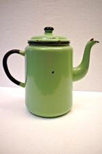 Vintage green enamel coffee - green,