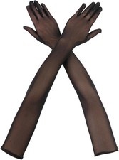 1 Pcs Long Black Sheer Gloves