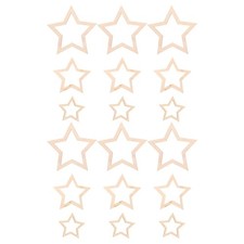 36 Pcs Wood Star Embroidery