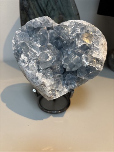 Celestite heart with - celestite,