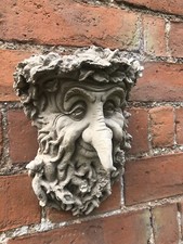 Green Man Face Head Mask Wall