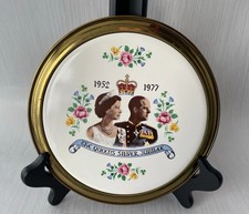 The Queens Silver Jubilee Ceramic&Brass Plate 1977