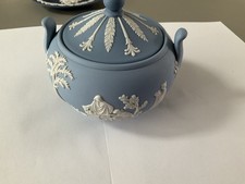 Josiah Wedgwood Blue Jasper Lidded Trinket Bowl, Made In England