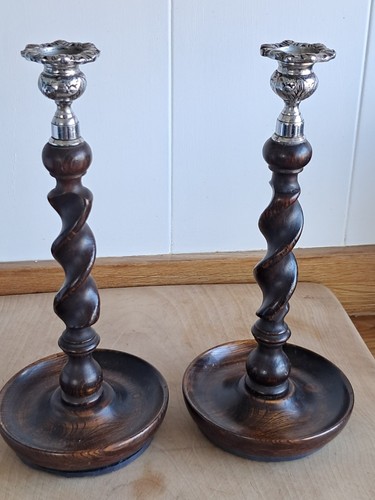 Vintage wooden candle holders - vintage,