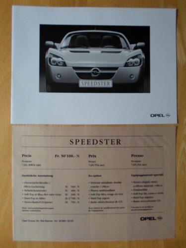 Opel speedster orig - speedster, swiss