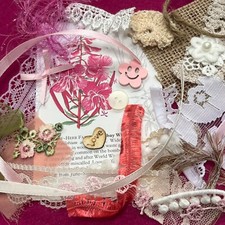 Floral Junk Journal Kit Vintage Scrapbooking Craft Embellishment Pack Handmade