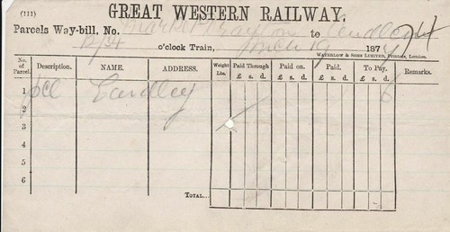 Parcels way bill - parcels,
