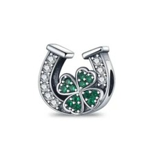 good luck green flower bead
