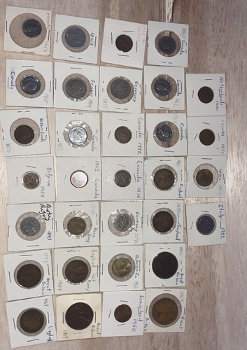 Lot old foreign coins - 32,