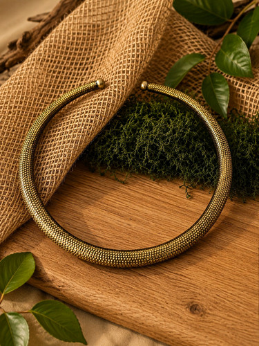 Textured brass goddess torque - goddess,