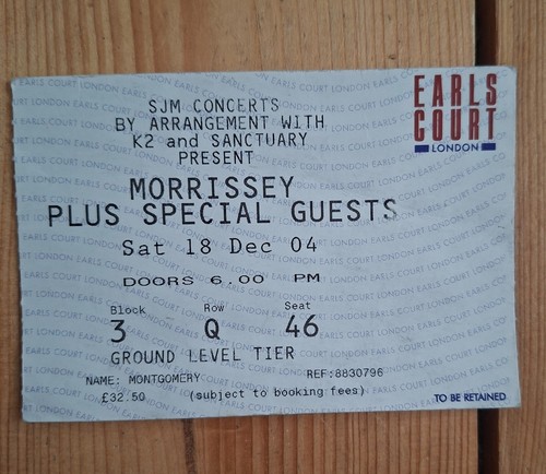 Morrissey concert ticket - morrissey,