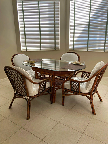 Piece round rattan glass - &,