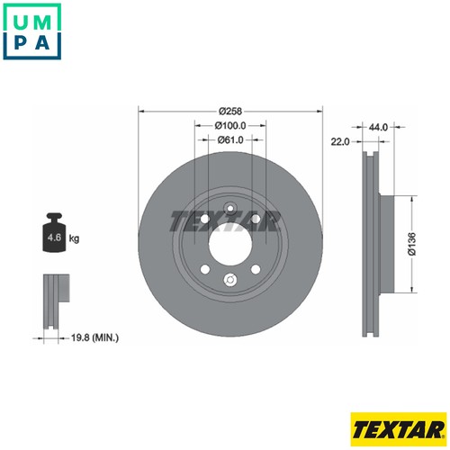 Brake disc 92255203 for - 2x,