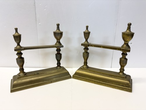Pair brass fire dogs - pair,