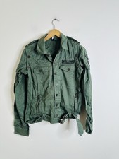 Volcom Jacket Size L Green Cropped Utility Military Belt Button Coat Pocket Army