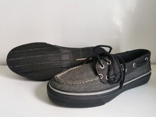 SPERRY TOP-SIDER BOAT UK 6 EU 40 MENS BLACK CANVAS LEATHER MOCCASIN SHOES