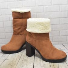 Womens Primark Brown Pull On High Heel Ankle Boots Size UK 8 EUR 41