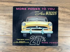 1954 Aero Willys Automobile Brochure/ Poster Great Vintage Auto 23 x 30 Inches