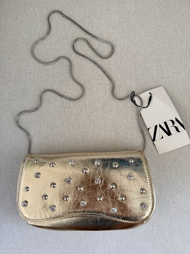 Zara gold silver studded faux - gold,