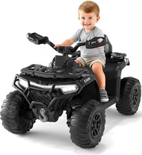 Kids Quad Bike Battery Powered Rides on Car for Children, Xmas Gift, Black