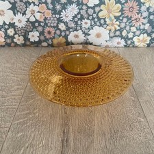 Amber Glass Hobnail Posy Vase