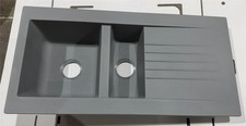 Liquida KAV150CG 1.5 Bowl Composite Reversible Grey Kitchen Sink - GRADED