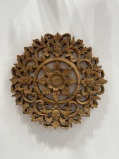 ChiselCraft  Large 30cm Wooden Pattern Wall Plaque Hand Carved