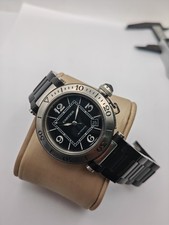 Cartier Pasha Seatimer Watch Ref. 2790 Automatic Steel Case 40 mm Black Dial