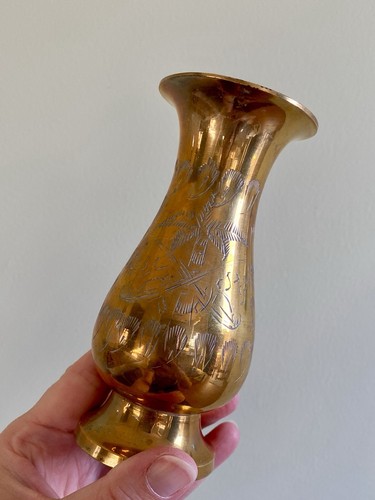 Vintage indian brass bud small - indian,