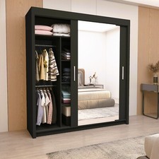 Milan Full Mirror 2 Sliding Door WARDROBE (or 3 in 250CM) AVAILABLE IN 4 COLOURS