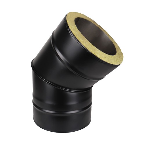 Twin wall elbow black - 45°,