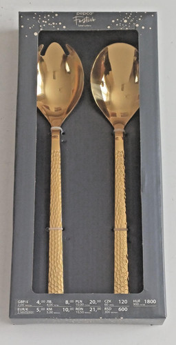 Salad cutlery set gold metal - salad,