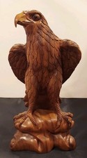 Large Handcarved Wooden Eagle