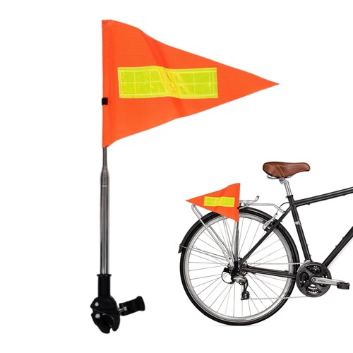 Orange bike safety flag - bike,