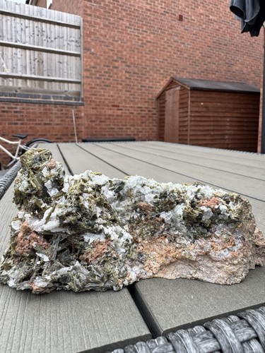 Large natural epidote quartz - epidote, &