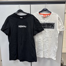 Superdry Mens L black & white Logo T-Shirt Crew Neck bundle Joblot Large