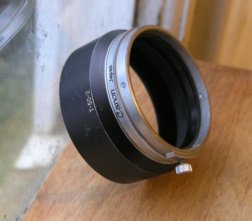 Later wider canon lens hood - wider,
