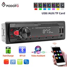 Single 1 DIN Car Radio Bluetooth Stereo MP3 Player USB/TF/FM Head Unit Non CD
