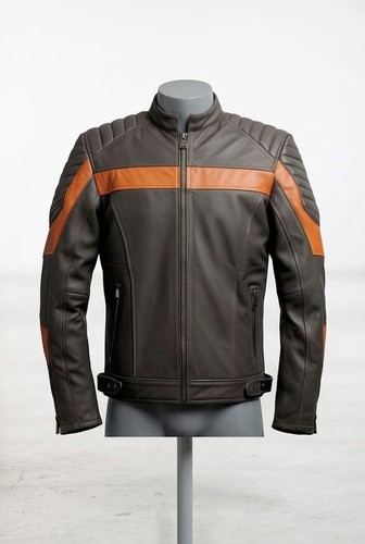 Mens real leather - leather, motorbike