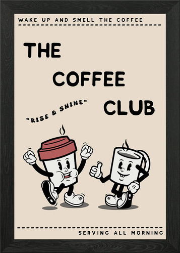 The coffee club cartoon - club, poster